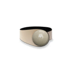 Load image into Gallery viewer, Beige Leather Bracelet + Ceramic Button
