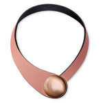 Load image into Gallery viewer, Copper Leather Necklace+ Metal Button
