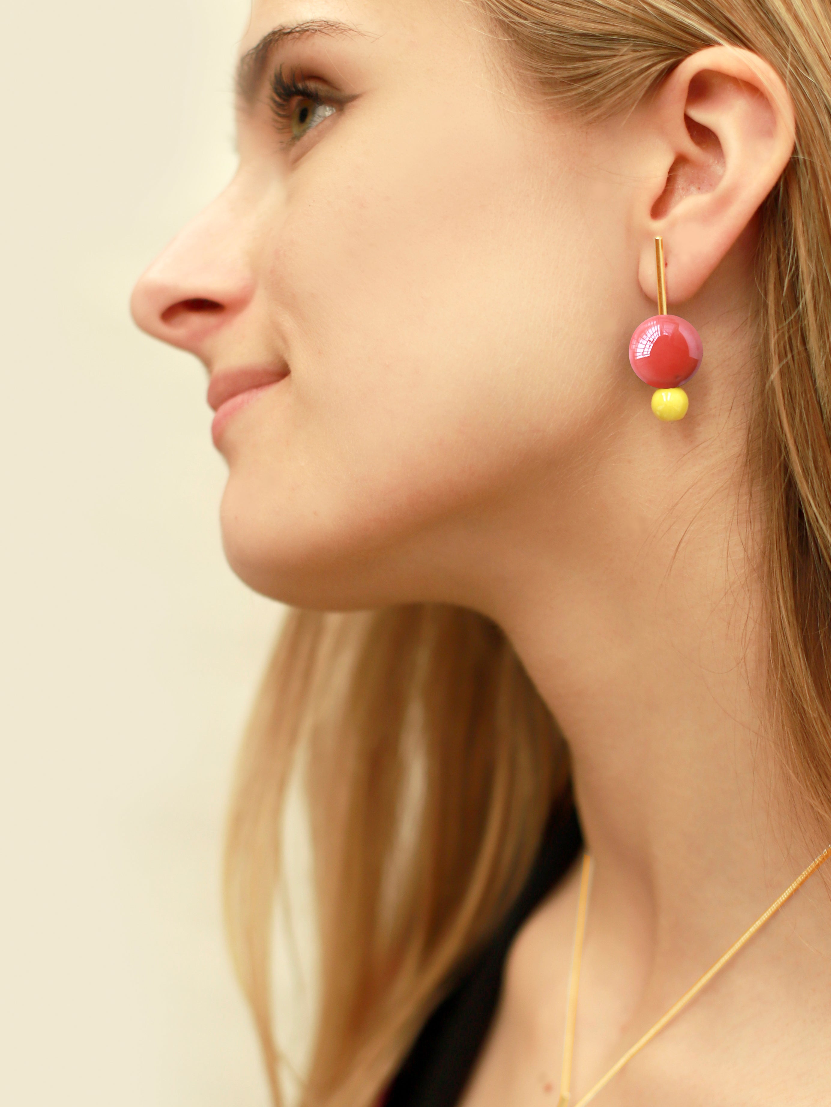 CANDY Earrings, Coral Color