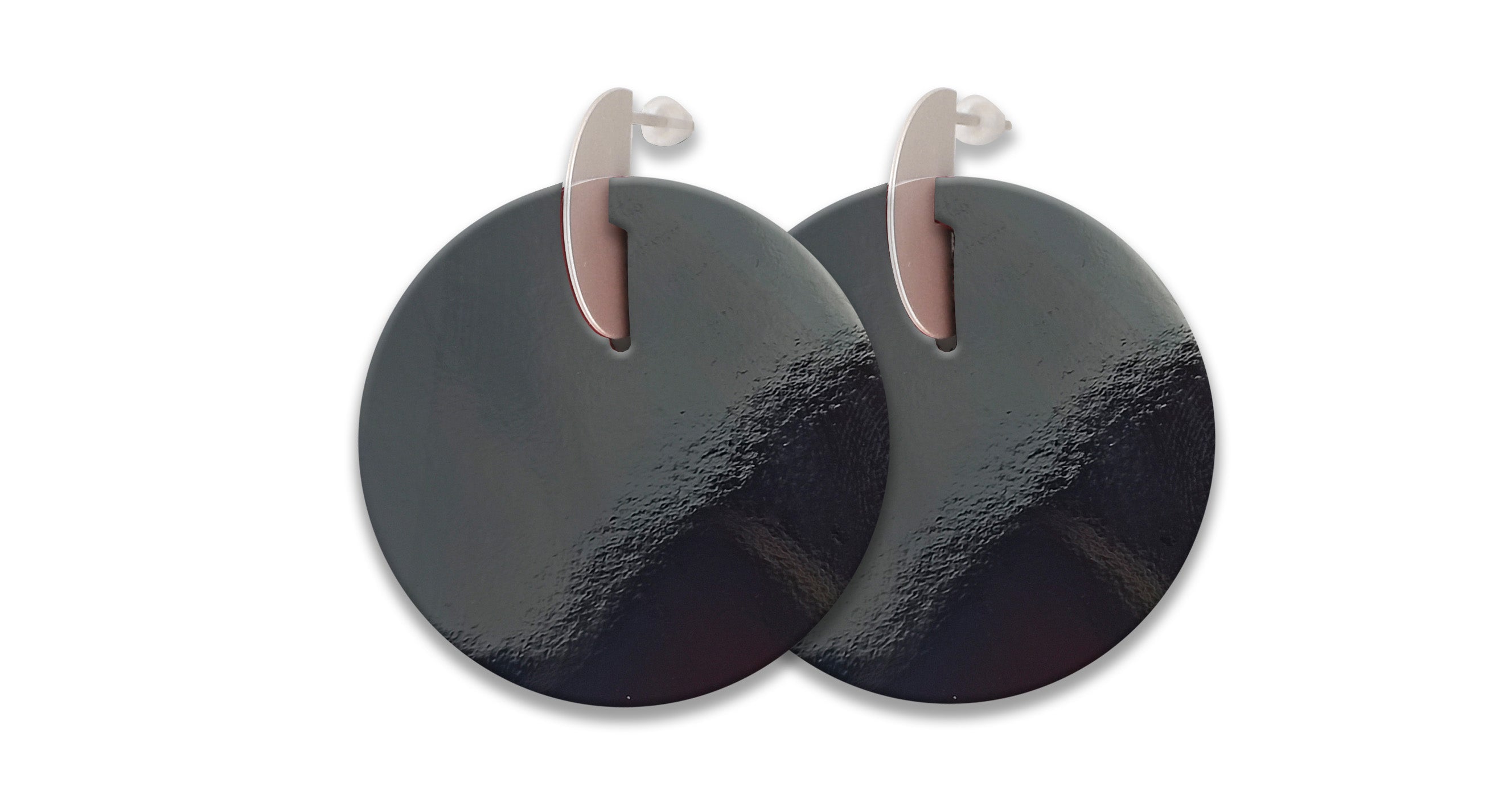 Collana pelle nera + bottone ceramica