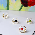 Carica l'immagine nel visualizzatore di Gallery, Orecchini ovali + drop ceramica
