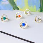 Carica l'immagine nel visualizzatore di Gallery, Orecchini ovali + drop ceramica
