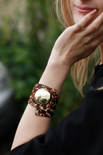 Carica l&#39;immagine nel visualizzatore di Gallery, Crossed Bracelet, Spotted Printed Leather
