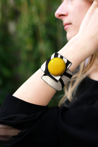 Crossed Bracelet, Zebrine Printed Leather