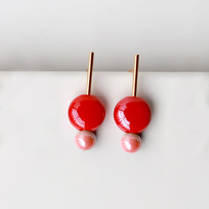 CANDY Earrings, Red Color