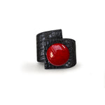Carica l&#39;immagine nel visualizzatore di Gallery, Squared Button, Crossed Bracelet, Crocodile Printed Leather
