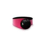 Load image into Gallery viewer, Fucsia Leather Bracelet + Ceramic Button
