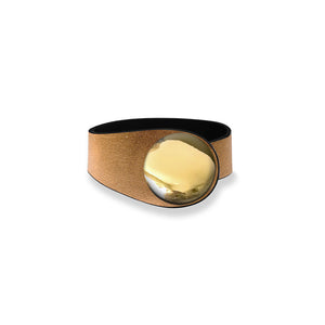 Gold Glittering Leather Bracelet + Metal Button