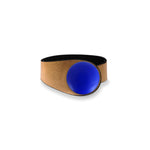 Load image into Gallery viewer, Gold Glittering Leather Bracelet + Ceramic Button
