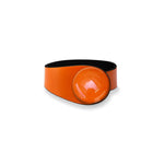Load image into Gallery viewer, Orange Leather Bracelet + Ceramic Button
