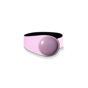 Pink Leather Bracelet + Ceramic Button
