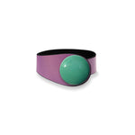 Load image into Gallery viewer, Violet Leather Bracelet + Ceramic Button
