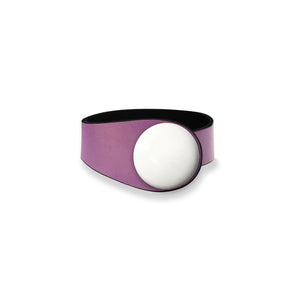 Violet Leather Bracelet + Ceramic Button