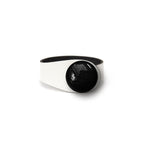 Load image into Gallery viewer, White Leather Bracelet + Ceramic Button
