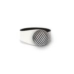 Load image into Gallery viewer, White Leather Bracelet + Ceramic Button
