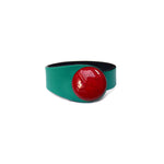 Load image into Gallery viewer, Petrol Leather Bracelet + Ceramic Button
