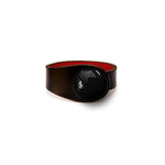 Load image into Gallery viewer, Black Leather Bracelet + Ceramic Button
