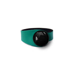 Load image into Gallery viewer, Petrol Leather Bracelet + Ceramic Button
