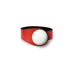 Load image into Gallery viewer, Red Leather Bracelet + Ceramic Button
