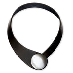 Load image into Gallery viewer, Black Leather Necklace+ Metal Button
