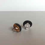 Load image into Gallery viewer, Black &amp; gold clip on ceramic earrings
