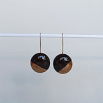 Load image into Gallery viewer, Black &amp; gold long earrings
