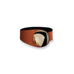 Load image into Gallery viewer, Brown Leather Bracelet+ Ceramic DECO Button
