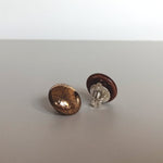 Load image into Gallery viewer, Brown &amp; gold clip on ceramic earrings
