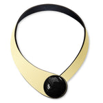 Load image into Gallery viewer, Ivory Leather Necklace+ Ceramic Button
