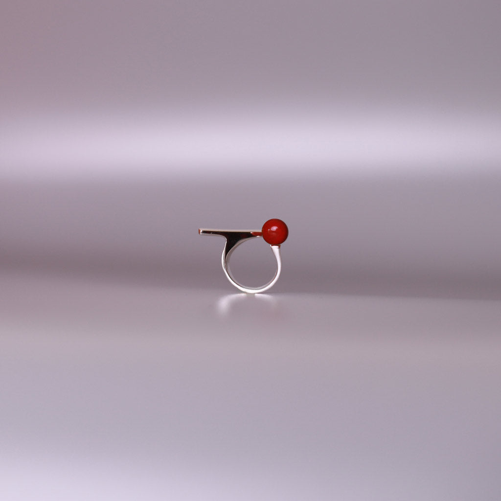 Red Drop & Rectangle Ring