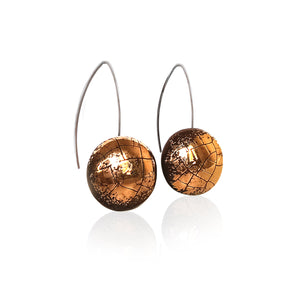 Brown & gold long earrings